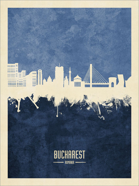 Bucharest Romania Skyline Cityscape Poster Art Print