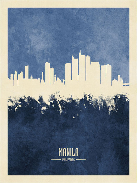 Manila Philippines Skyline Cityscape Poster Art Print