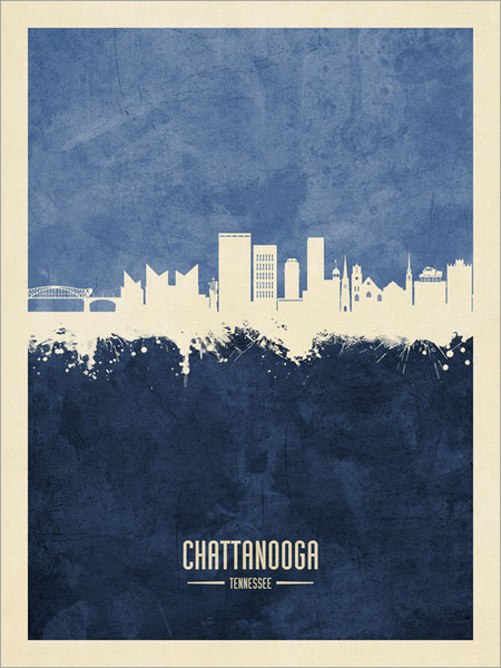 Chattanooga Tennessee Skyline Cityscape Poster Art Print