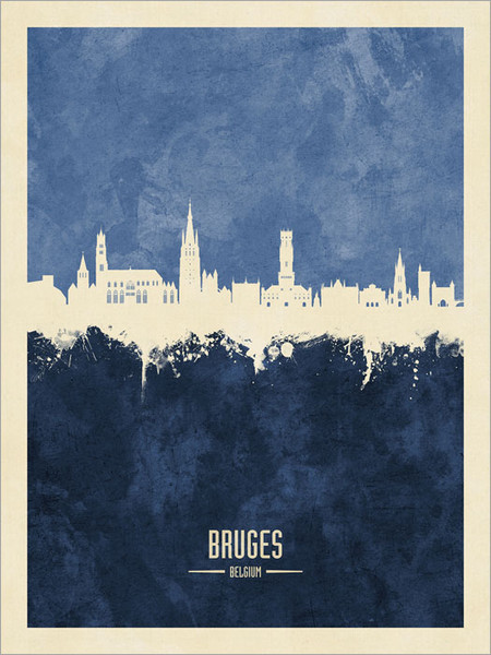 Bruges Belgium Skyline Cityscape Poster Art Print