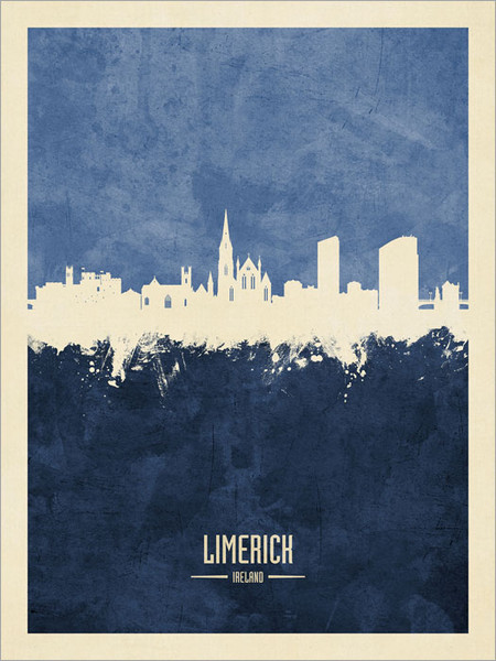 Limerick Ireland Skyline Cityscape Poster Art Print