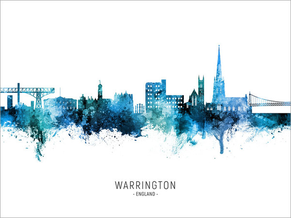 Warrington England Skyline Cityscape Poster Art Print