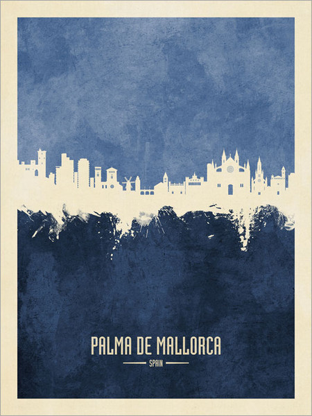 Palma de Mallorca Spain Skyline Cityscape Poster Art Print