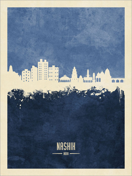 Nashik India Skyline Cityscape Poster Art Print