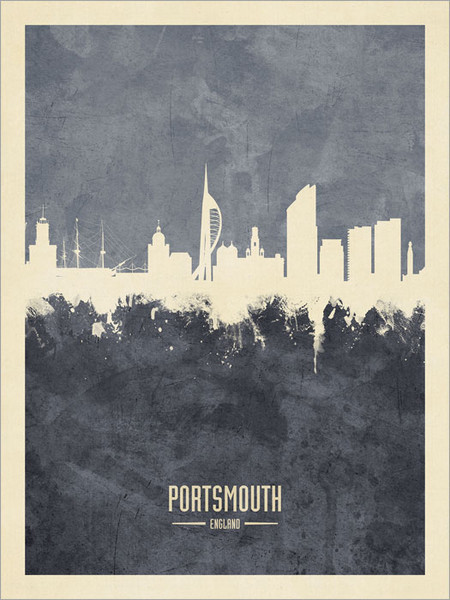 Portsmouth England Skyline Cityscape Poster Art Print