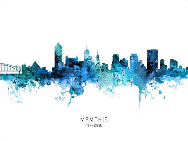 Memphis Tennessee Skyline Cityscape Poster Art Print