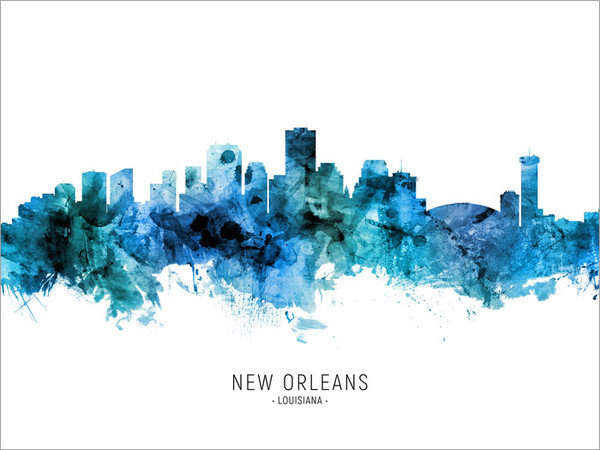 New Orleans Louisiana Skyline Cityscape Poster Art Print