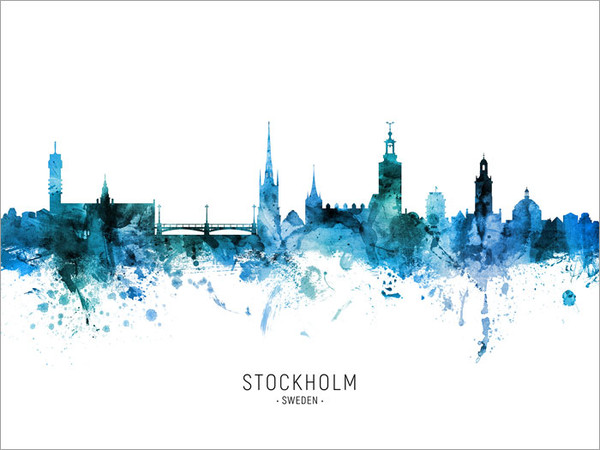 Stockholm Sweden Skyline Cityscape Poster Art Print