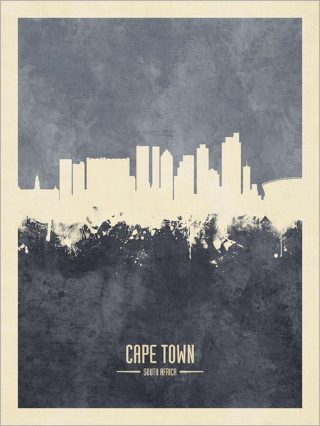 Cape Town South Africa Skyline Cityscape Poster Art Print