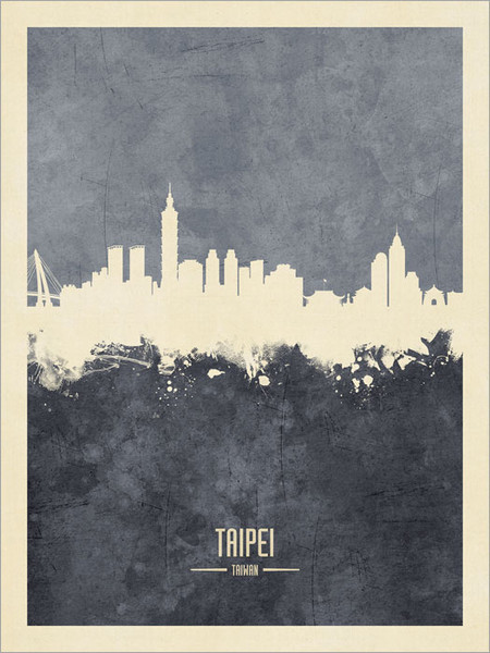 Taipei Taiwan Skyline Cityscape Poster Art Print