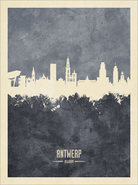 Antwerp Belgium Skyline Cityscape Poster Art Print