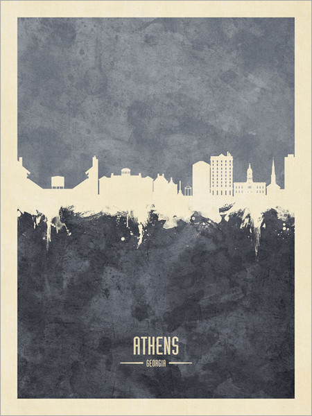 Athens Georgia Skyline Cityscape Poster Art Print