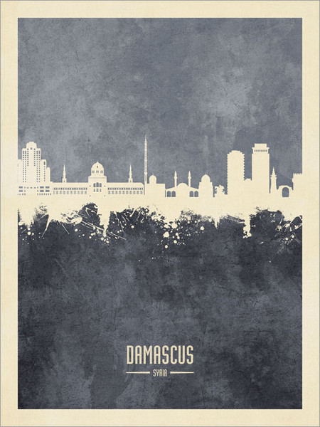 Damascus Syria Skyline Cityscape Poster Art Print