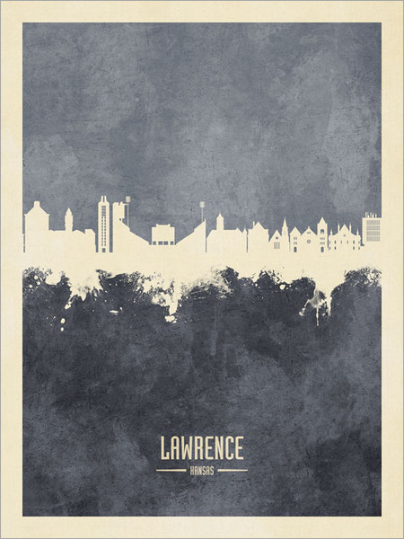 Lawrence Kansas Skyline Cityscape Poster Art Print