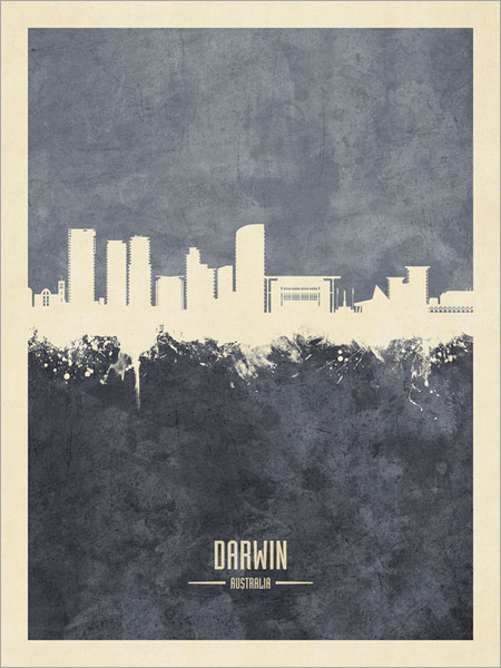 Darwin Australia Skyline Cityscape Poster Art Print