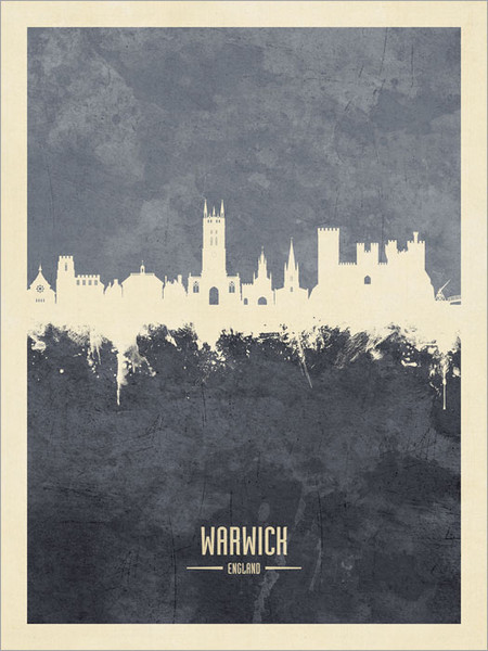 Warwick England Skyline Cityscape Poster Art Print