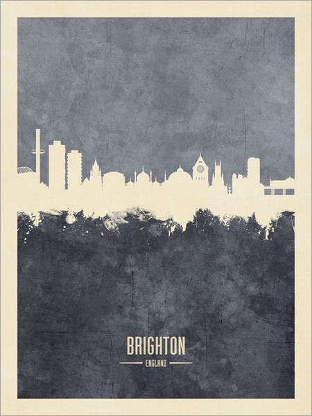 Brighton England Skyline Cityscape Poster Art Print