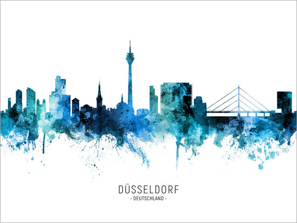 Düsseldorf Deutschland Skyline Cityscape Poster Art Print