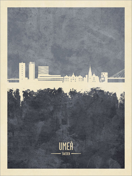 Umeå Sweden Skyline Cityscape Poster Art Print