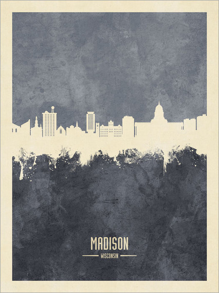 Madison Wisconsin Skyline Cityscape Poster Art Print Madison Wisconsin Skyline Cityscape Poster Art Print