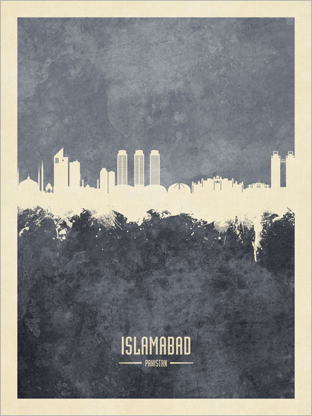 Islamabad Pakistan Skyline Cityscape Poster Art Print