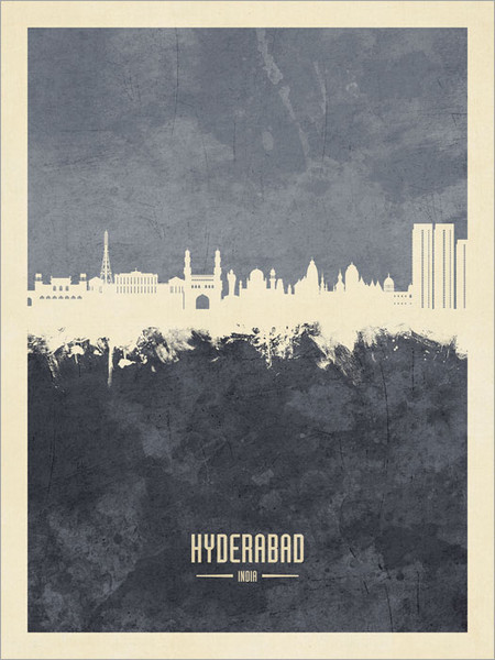 Hyderabad India Skyline Cityscape Poster Art Print