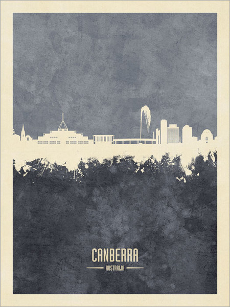 Canberra Australia Skyline Cityscape Poster Art Print