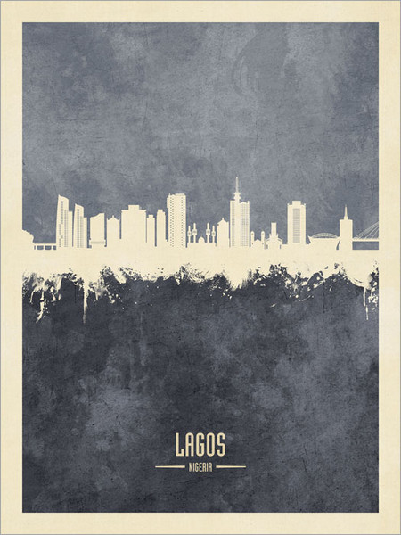 Lagos Nigeria Skyline Cityscape Poster Art Print