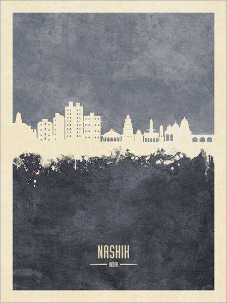 Nashik India Skyline Cityscape Poster Art Print