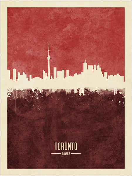Toronto Canada Skyline Cityscape Poster Art Print