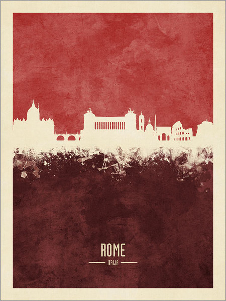 Rome Italy Skyline Cityscape Poster Art Print