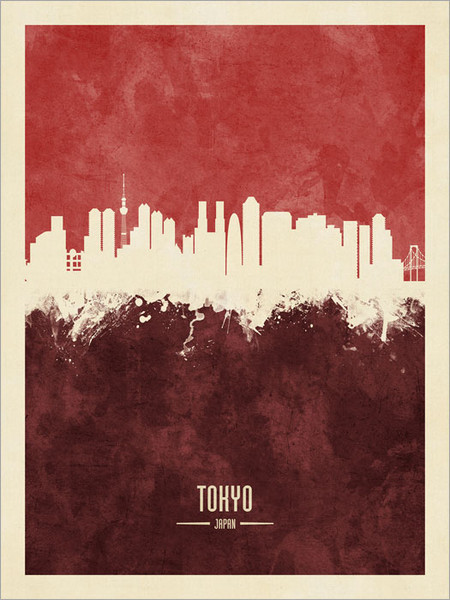 Tokyo Japan Skyline Cityscape Poster Art Print