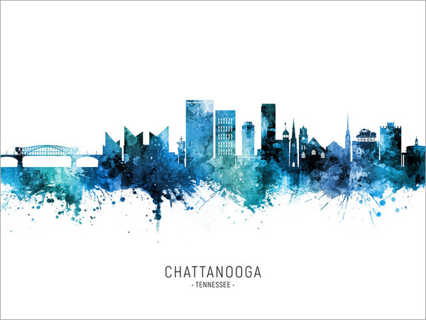 Chattanooga Tennessee Skyline Cityscape Poster Art Print