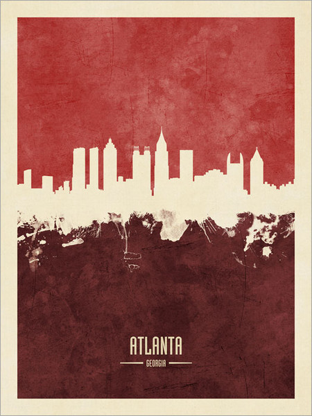 Atlanta Georgia Skyline Cityscape Poster Art Print