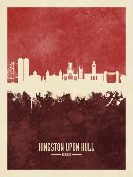 Kingston upon Hull England Skyline Cityscape Poster Art Print