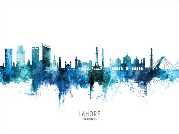 Lahore Pakistan Skyline Cityscape Poster Art Print