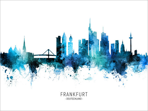 Frankfurt Deutschland Skyline Cityscape Poster Art Print