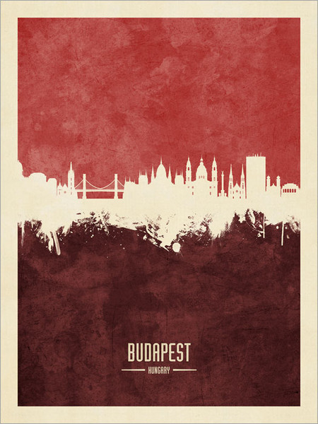 Budapest Hungary Skyline Cityscape Poster Art Print