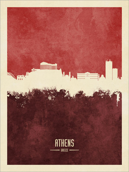 Athens Greece Skyline Cityscape Poster Art Print