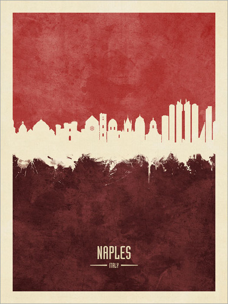 Naples Italy Skyline Cityscape Poster Art Print