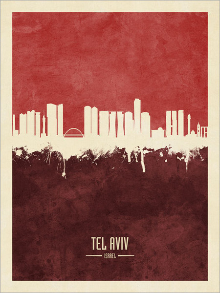 Tel Aviv Israel Skyline Cityscape Poster Art Print