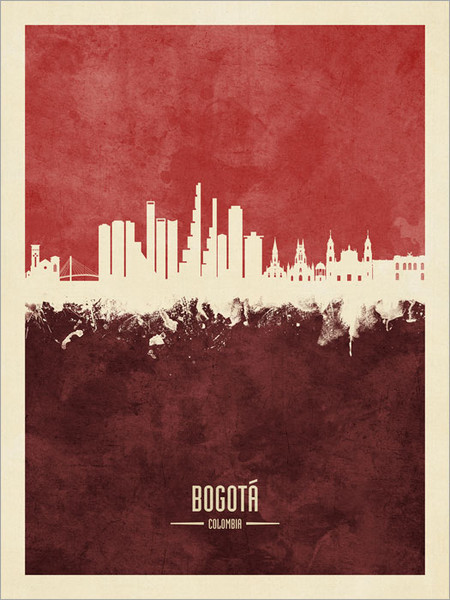 Bogotá Colombia Skyline Cityscape Poster Art Print