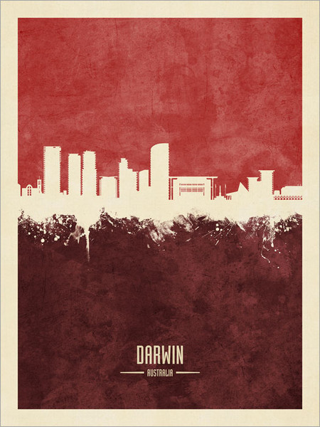 Darwin Australia Skyline Cityscape Poster Art Print