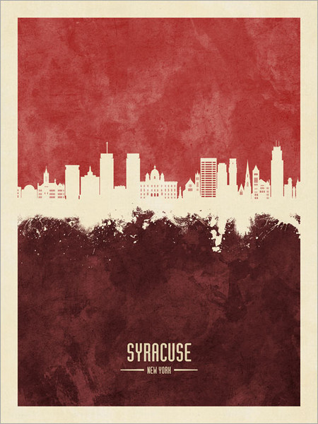 Syracuse New York Skyline Cityscape Poster Art Print
