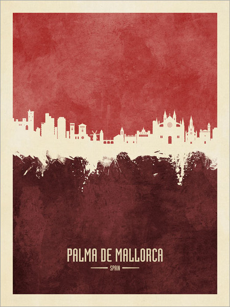 Palma de Mallorca Spain Skyline Cityscape Poster Art Print