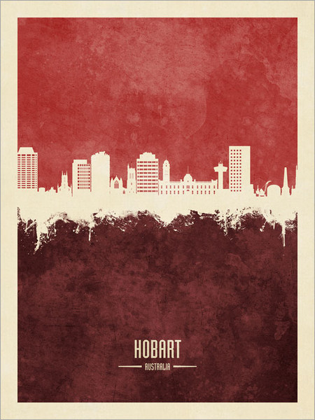 Hobart Australia Skyline Cityscape Poster Art Print