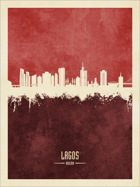 Lagos Nigeria Skyline Cityscape Poster Art Print