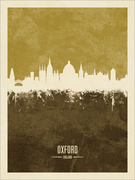 Oxford England Skyline Cityscape Poster Art Print