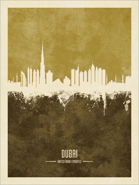 Dubai UAE Skyline Cityscape Poster Art Print