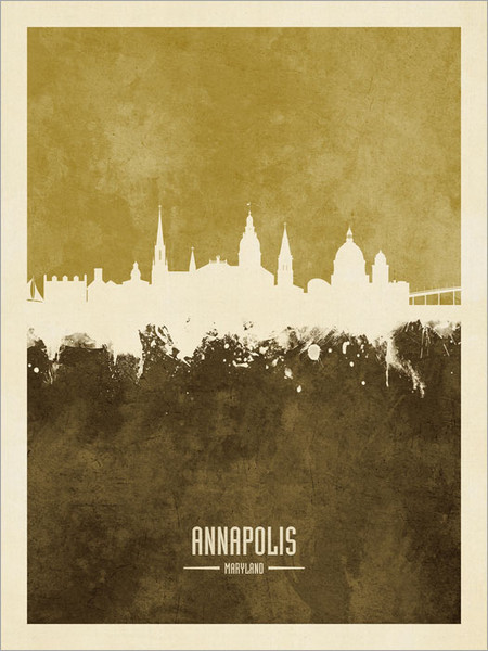 Annapolis Maryland Skyline Cityscape Poster Art Print